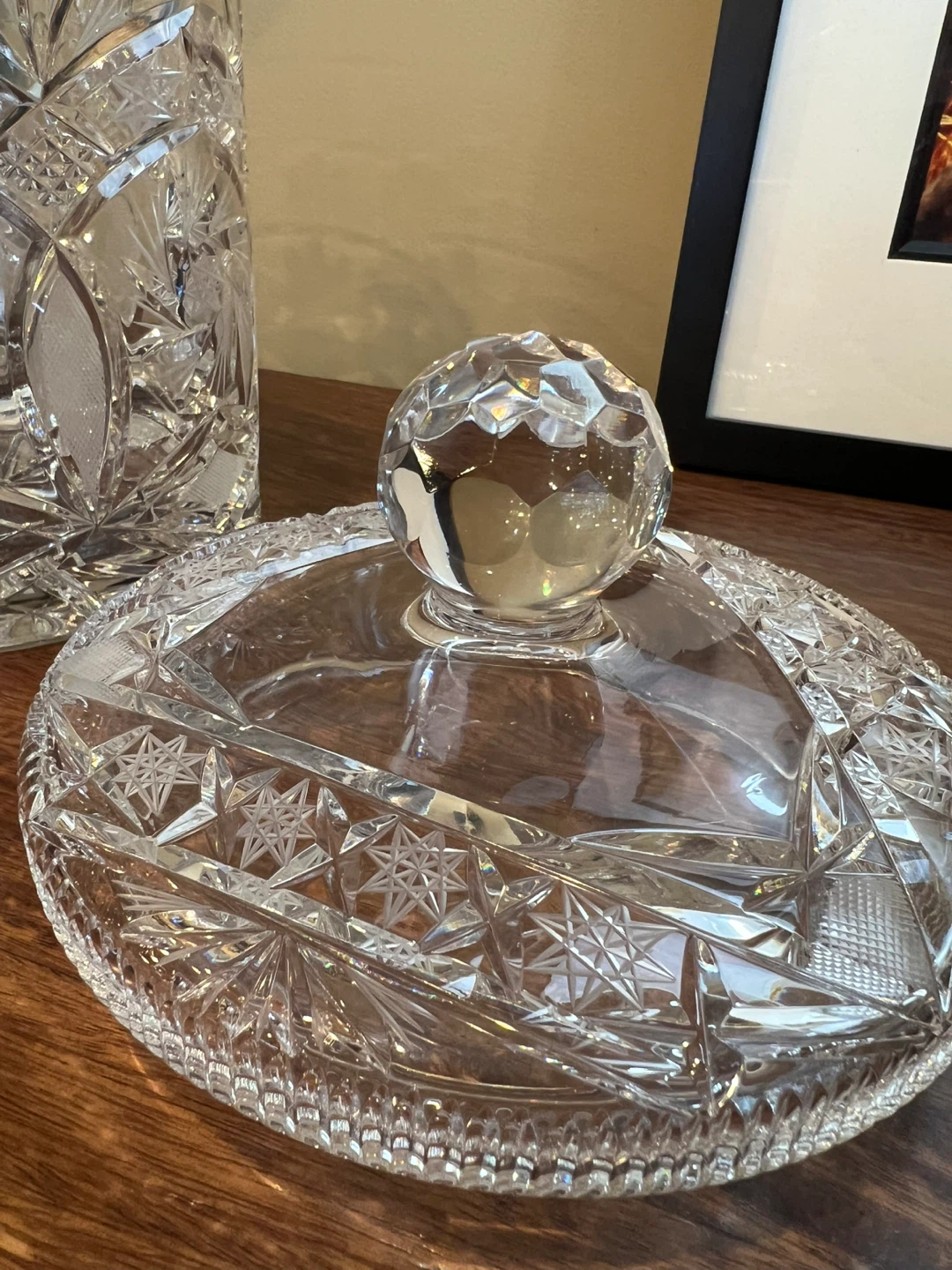Vintage Pinwheel Crystal Lidded Jar - photo 5