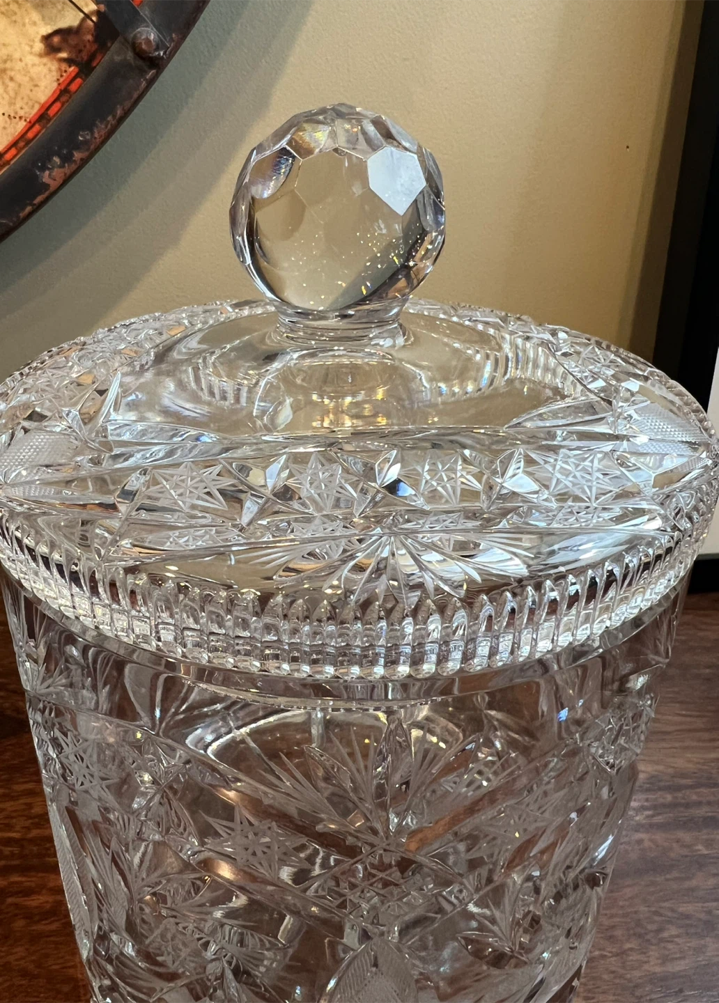 Vintage Pinwheel Crystal Lidded Jar - photo 2