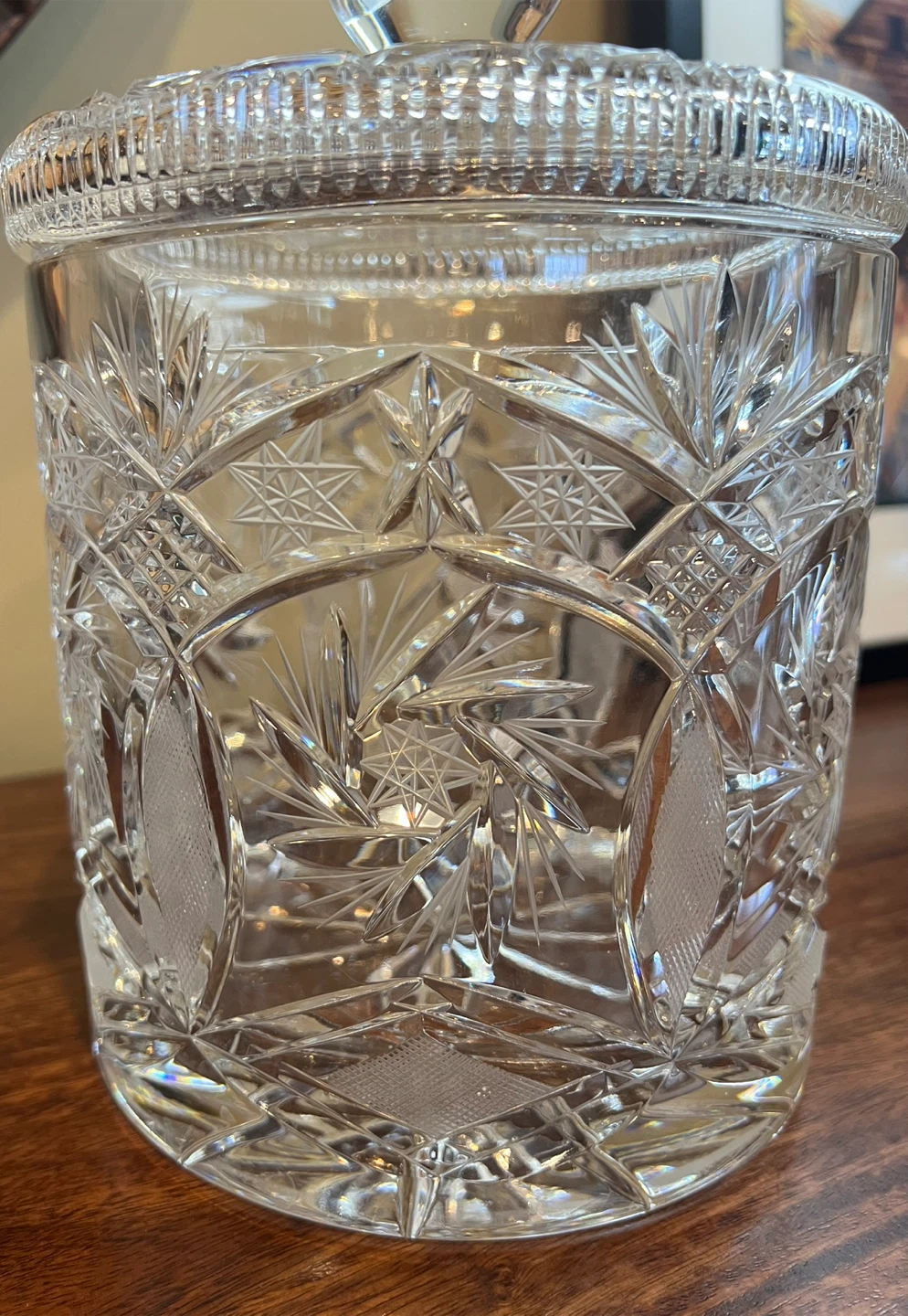 Vintage Pinwheel Crystal Lidded Jar - photo 3