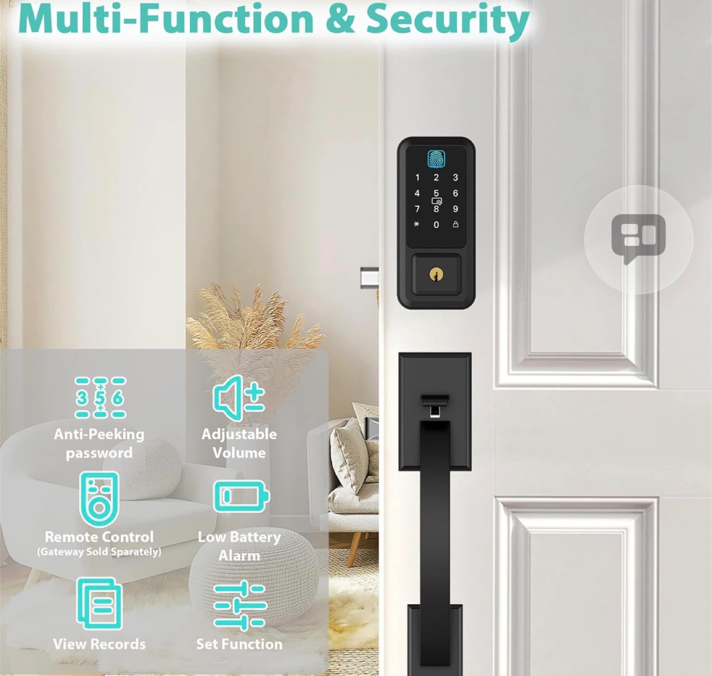 Smart Entry Door Lock with Fingerprint, Keypad, and App Control - photo 2
