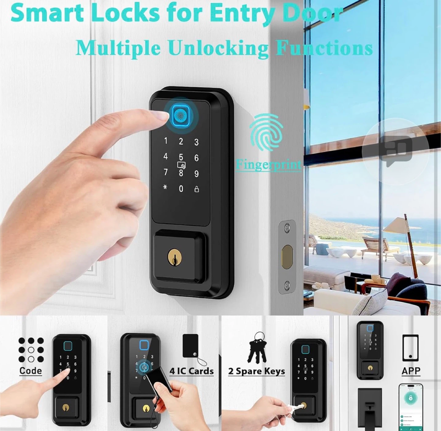 Smart Entry Door Lock with Fingerprint, Keypad, and App Control - photo 3
