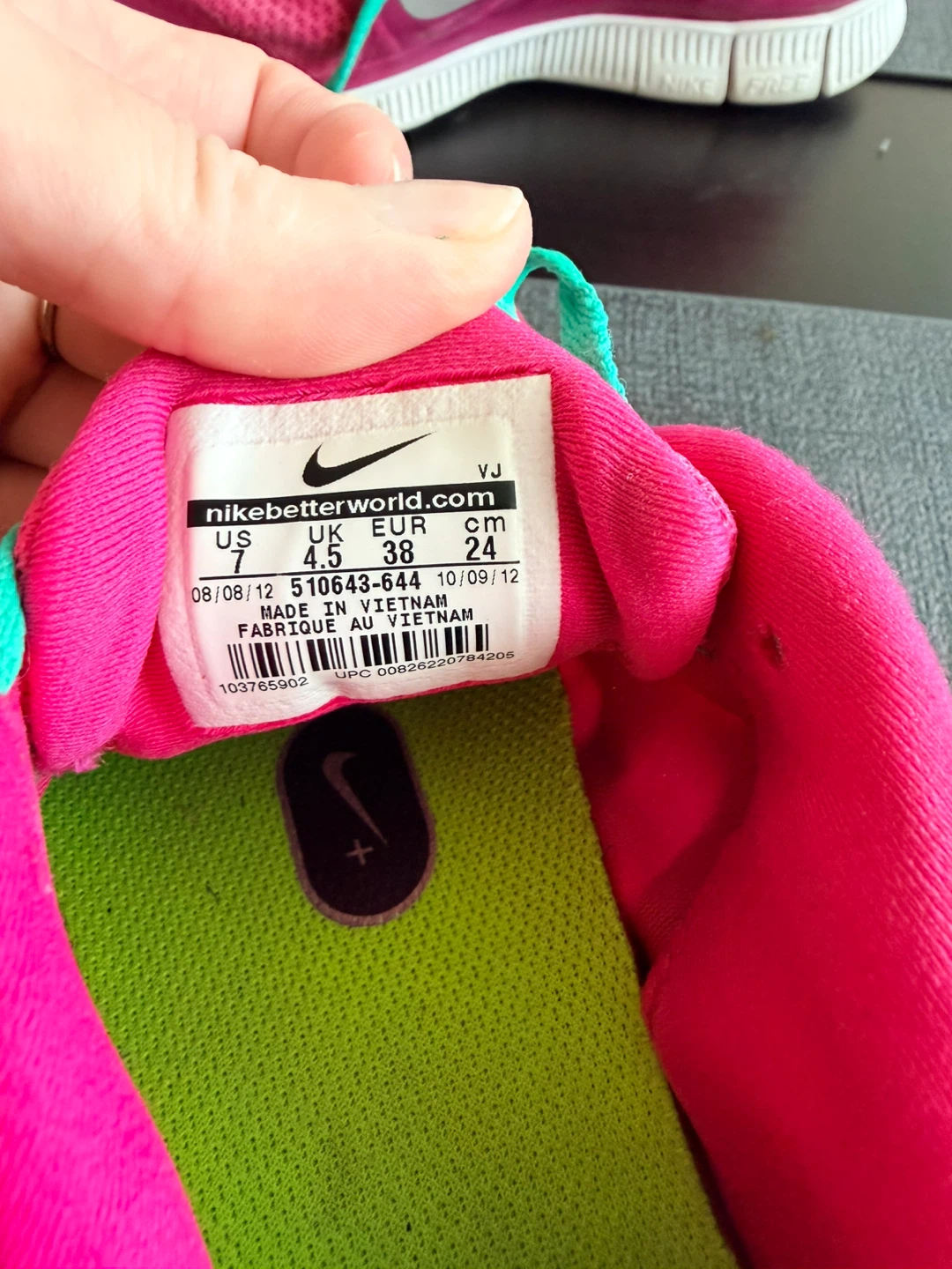 Nike Free Run 3.0 Women's Running Shoes Size 7 Pink Teal - photo 2