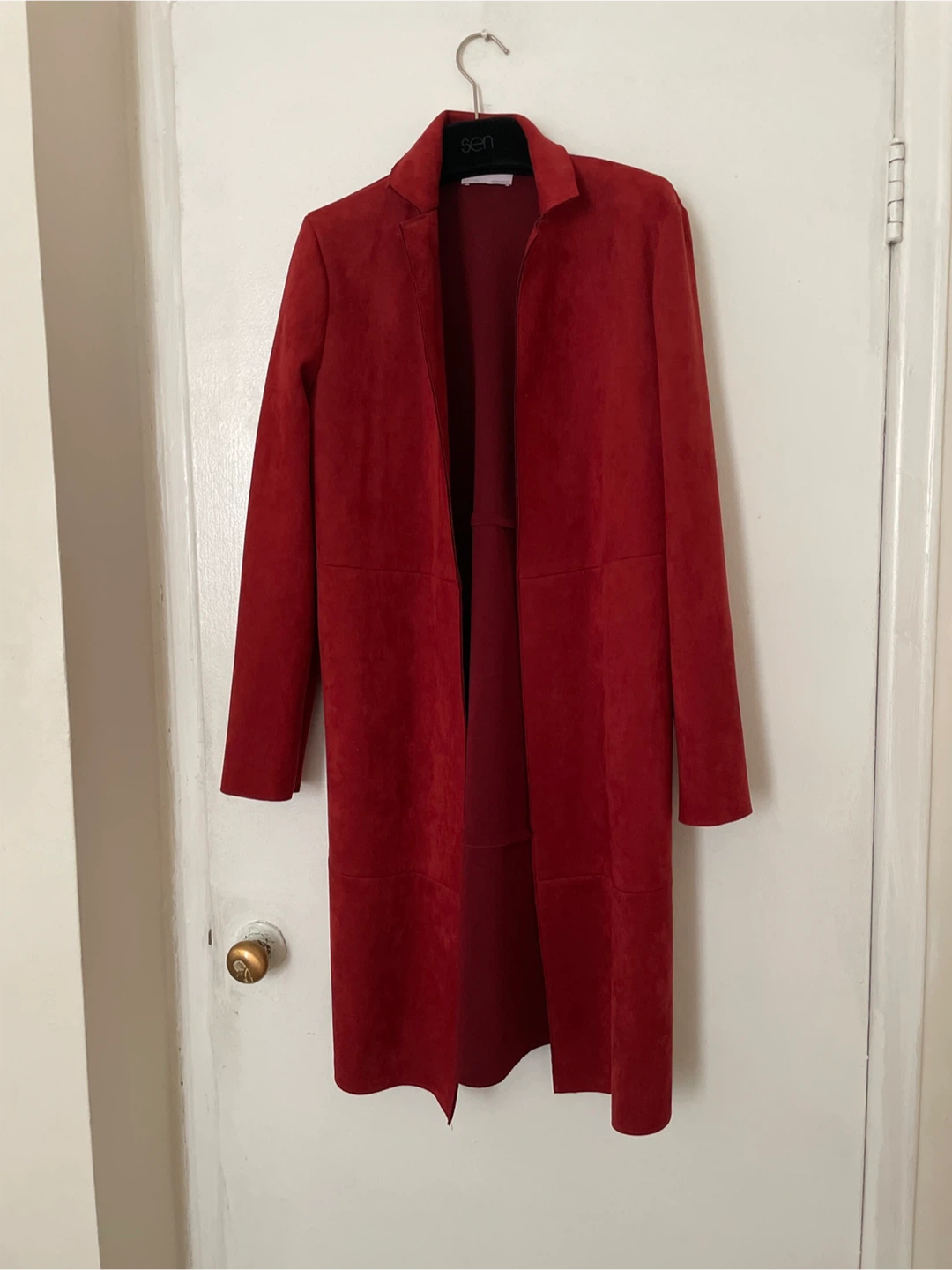 Zara Basic Red Suede-like Coat
