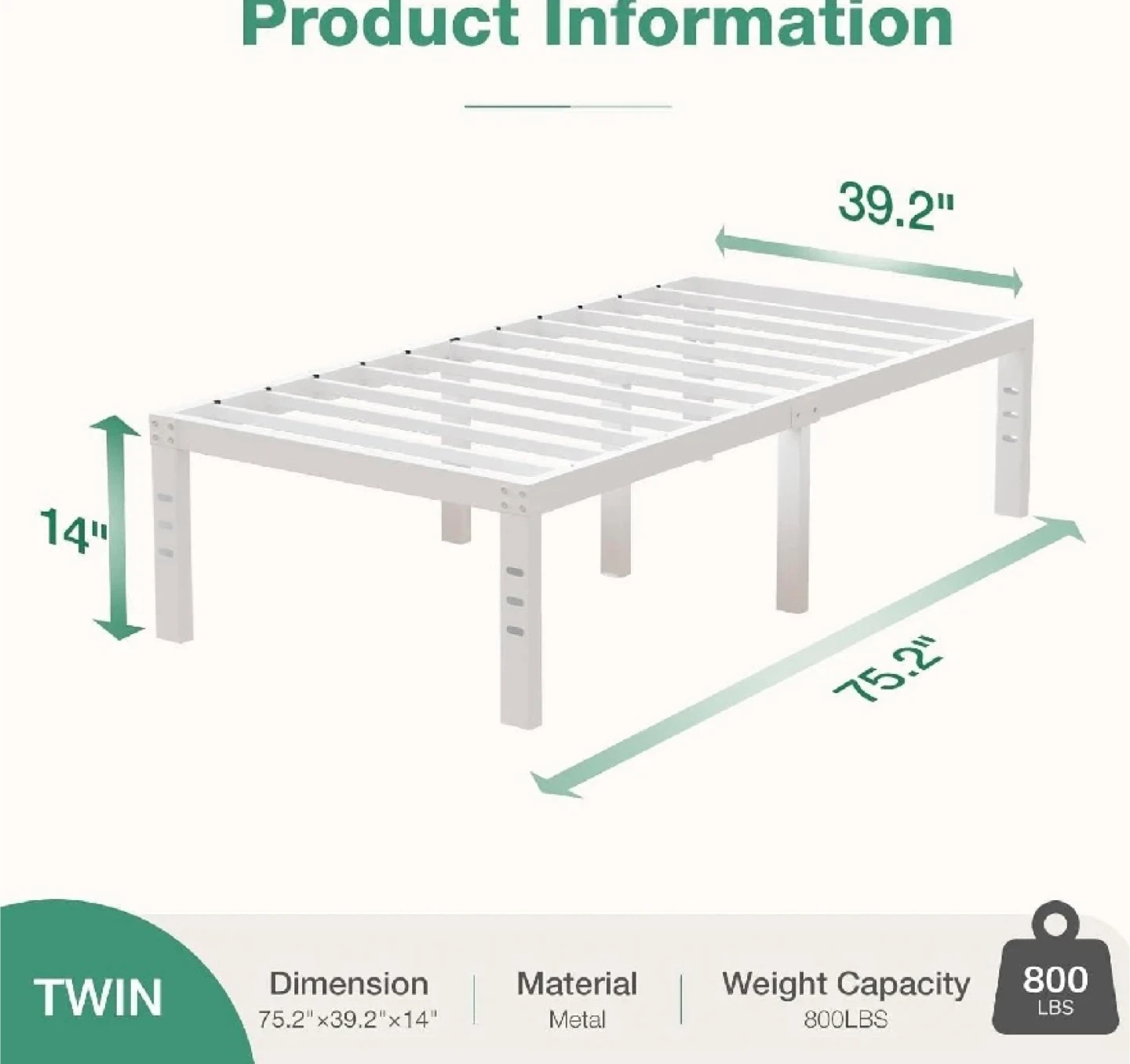 Twin Metal Bed Frame - photo 2