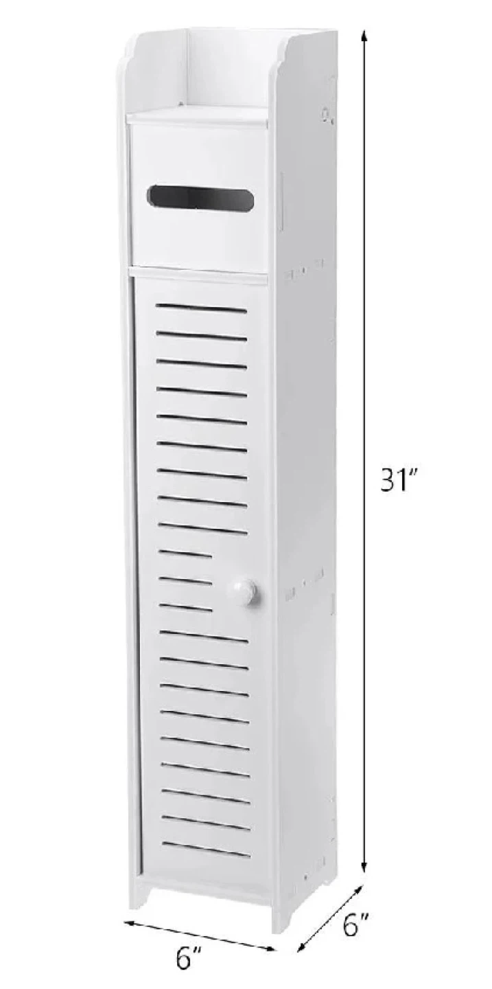 Factory Sealed White Narrow Storage Cabinet with Door - photo 3