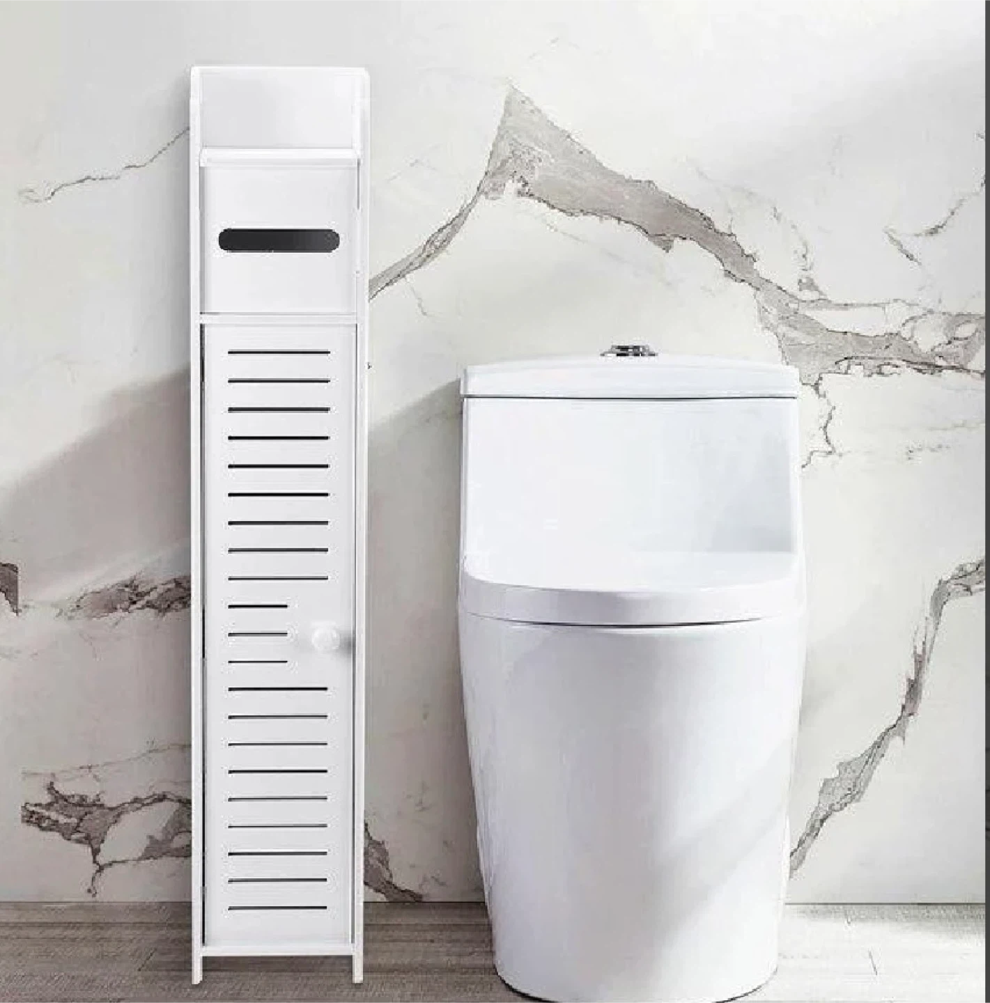 Factory Sealed White Narrow Storage Cabinet with Door