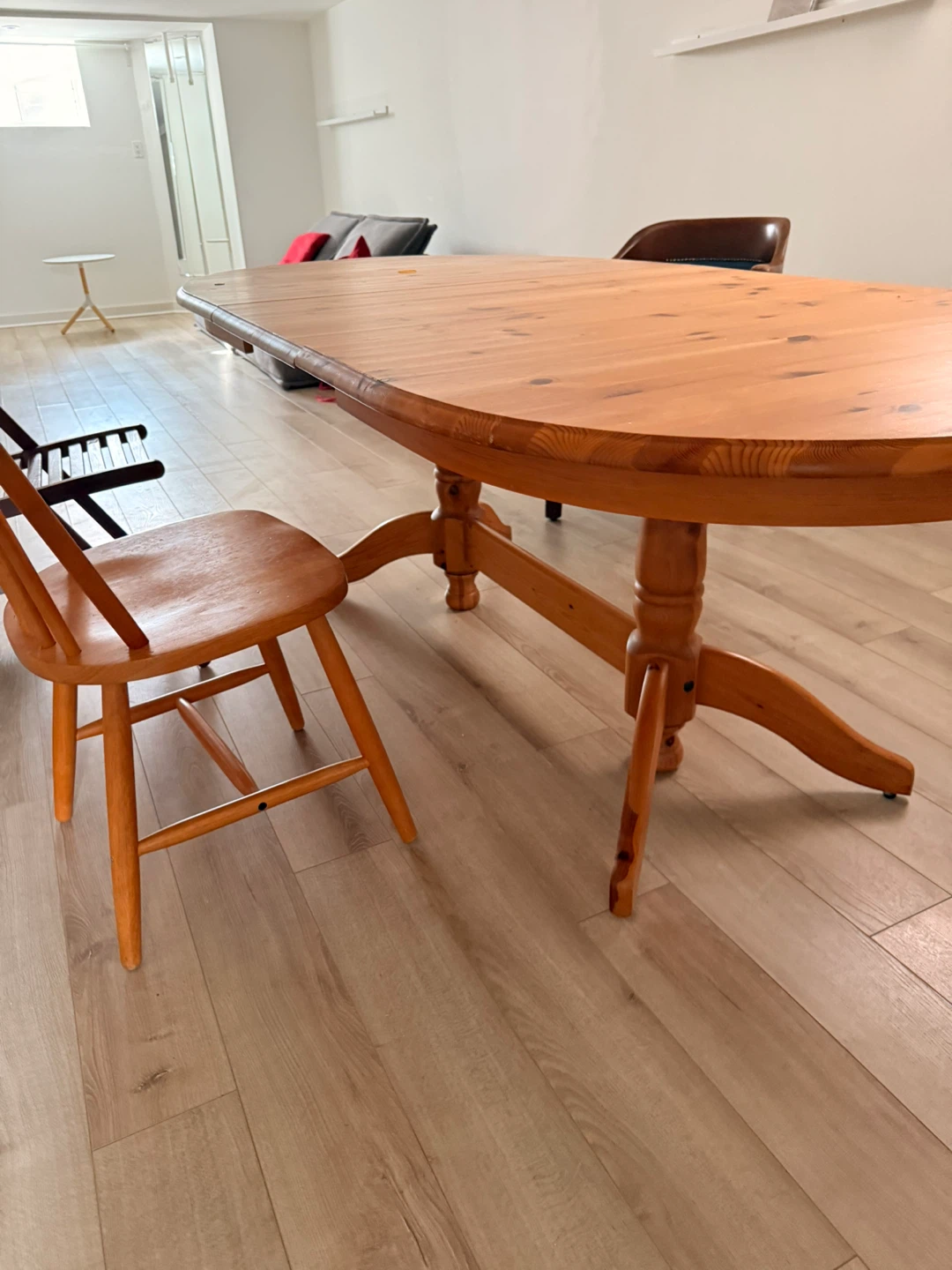 Extendable Wooden Dining Table with one chair - photo 2