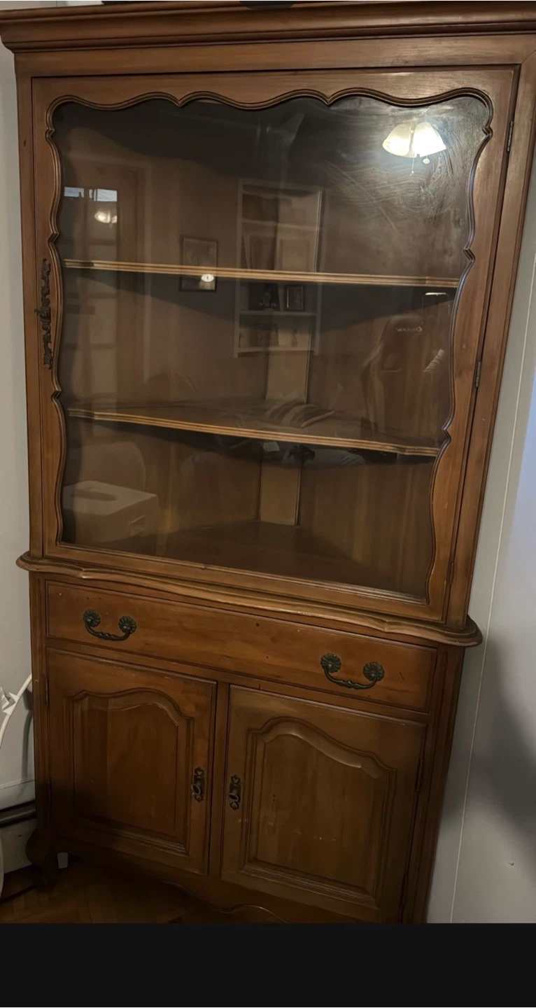 Wooden China Cabinet with Glass Doors