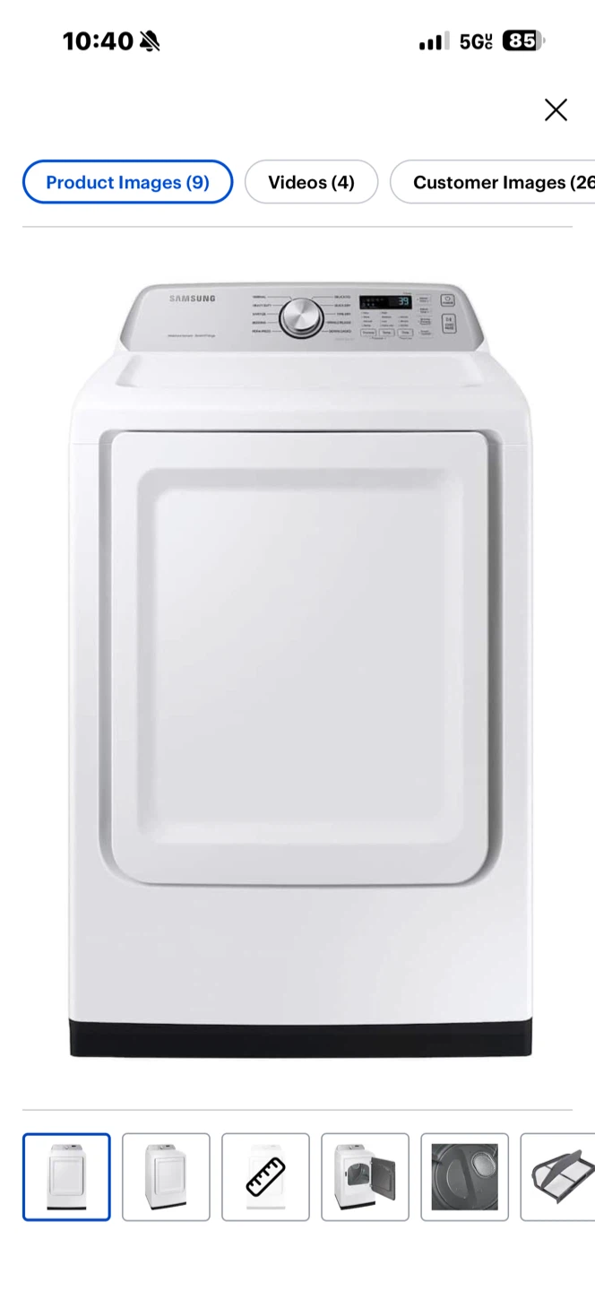 Samsung White Electric Dryer with Moisture Sensor - photo 2