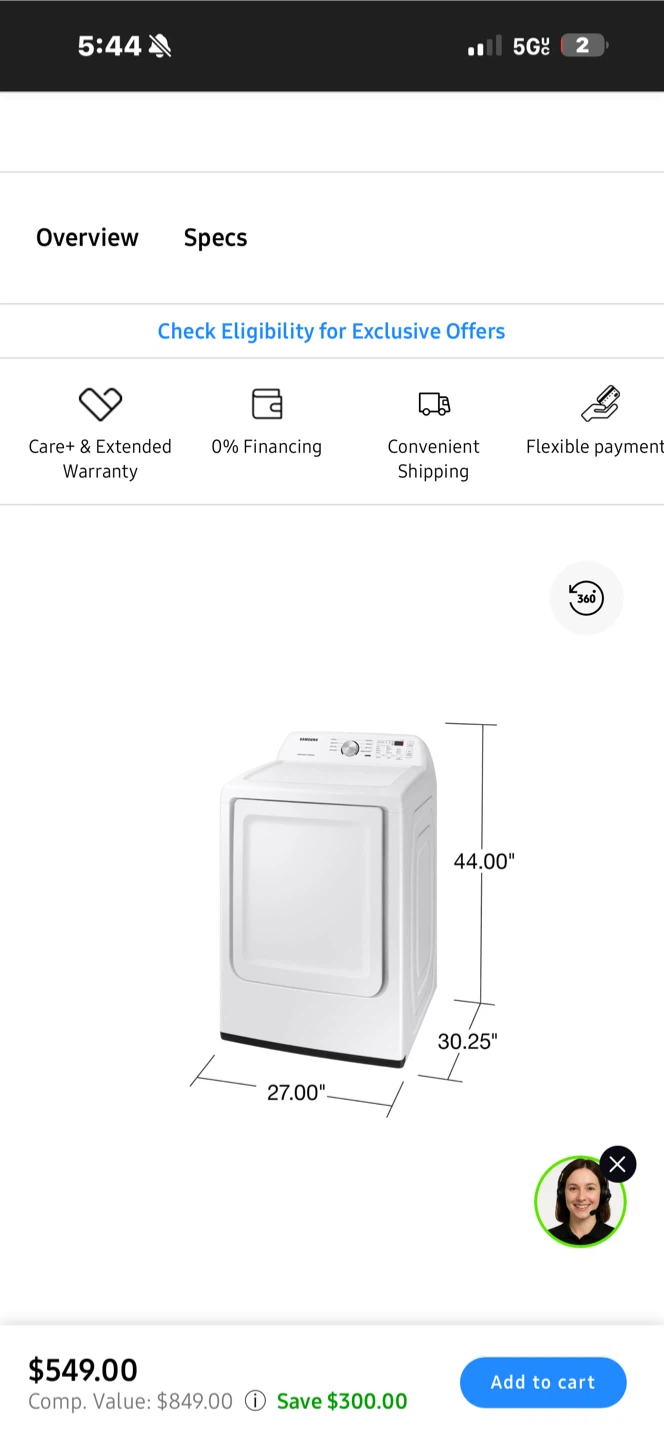 Samsung White Electric Dryer with Moisture Sensor - photo 3