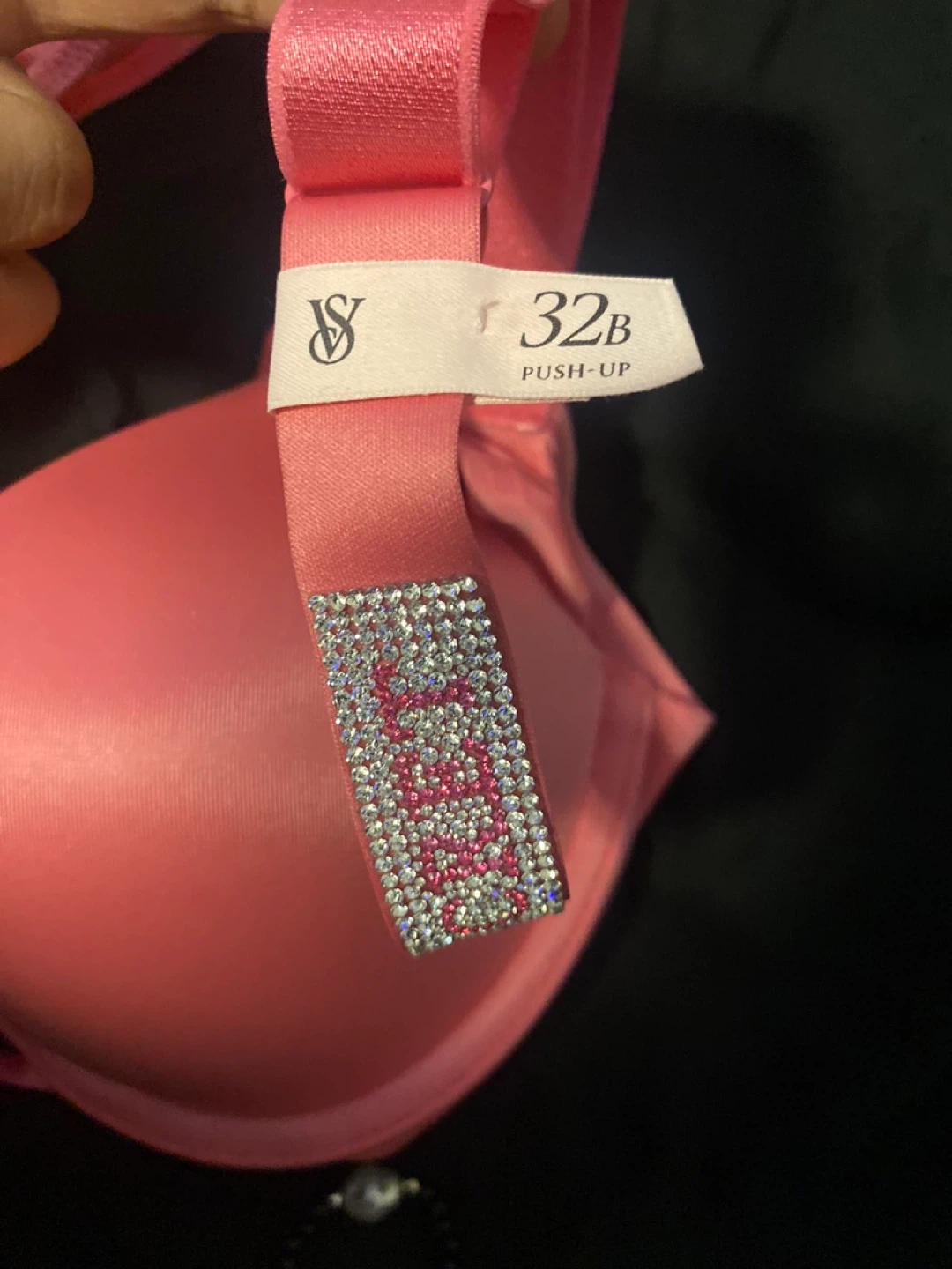 Victoria's Secret Pink Rhinestone Strap Push-Up Bra & Thong Set - photo 3