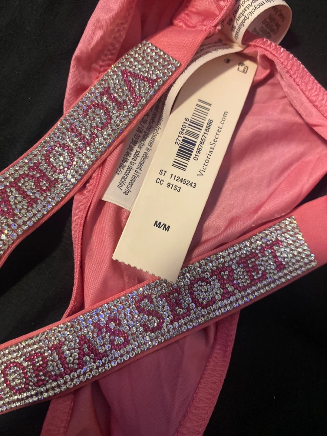 Victoria's Secret Pink Rhinestone Strap Push-Up Bra & Thong Set - photo 4