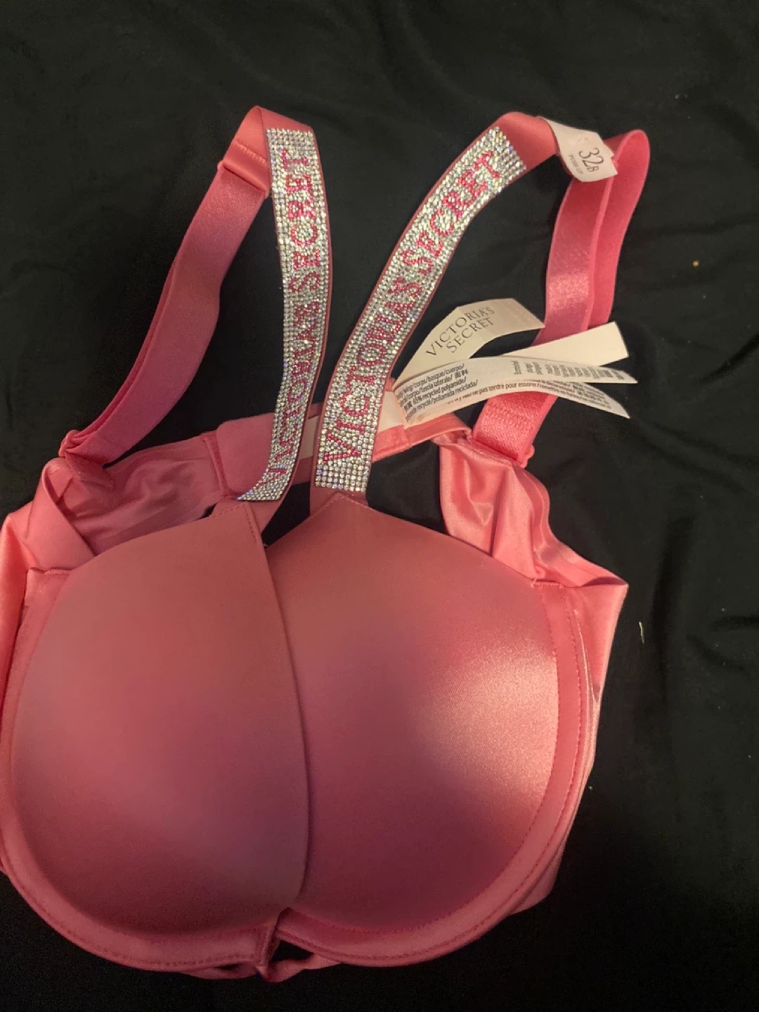 Victoria's Secret Pink Rhinestone Strap Push-Up Bra & Thong Set - photo 2
