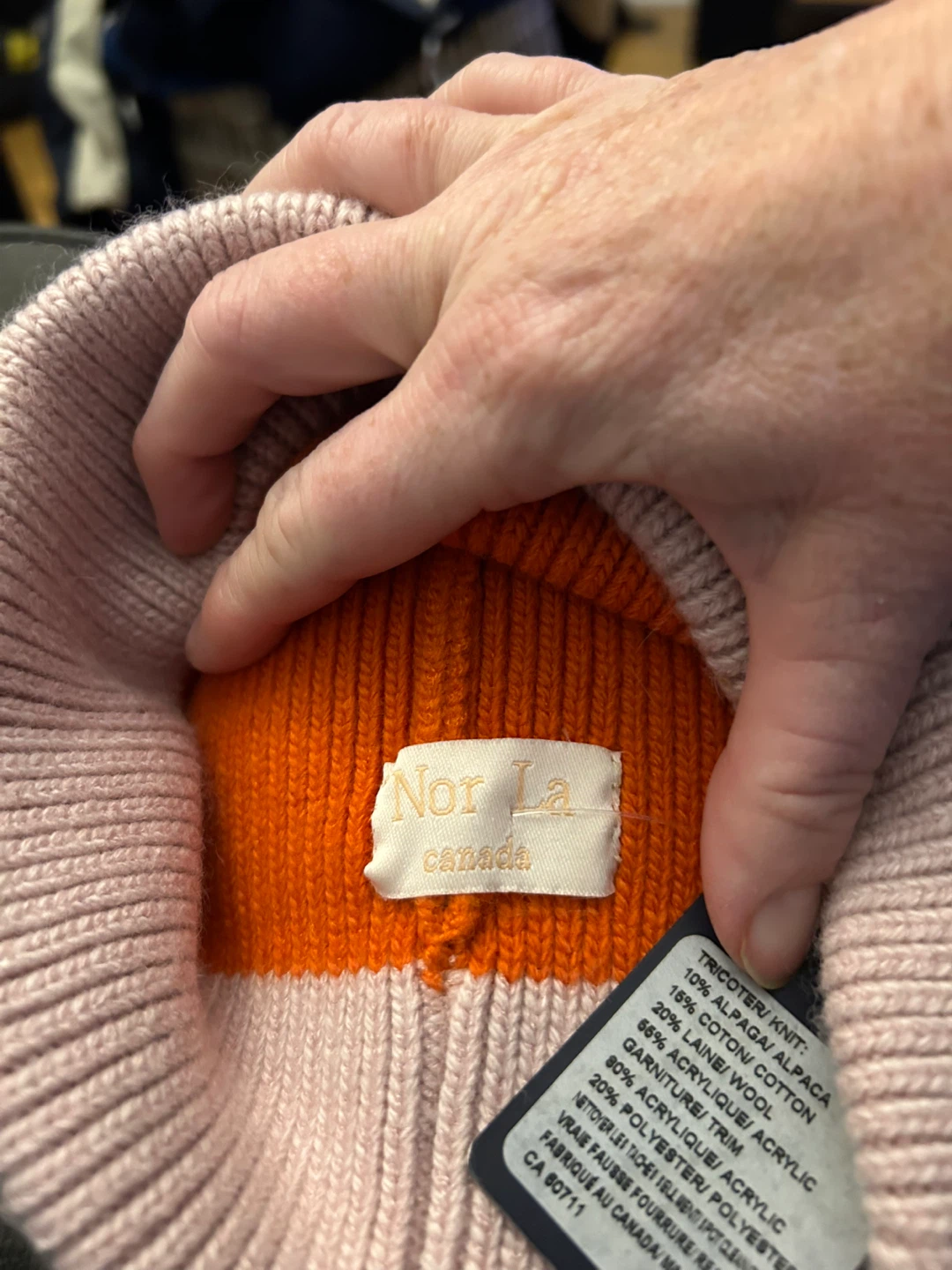 Norla Canada Orange & Pink Pom Pom Knit Toque - photo 2