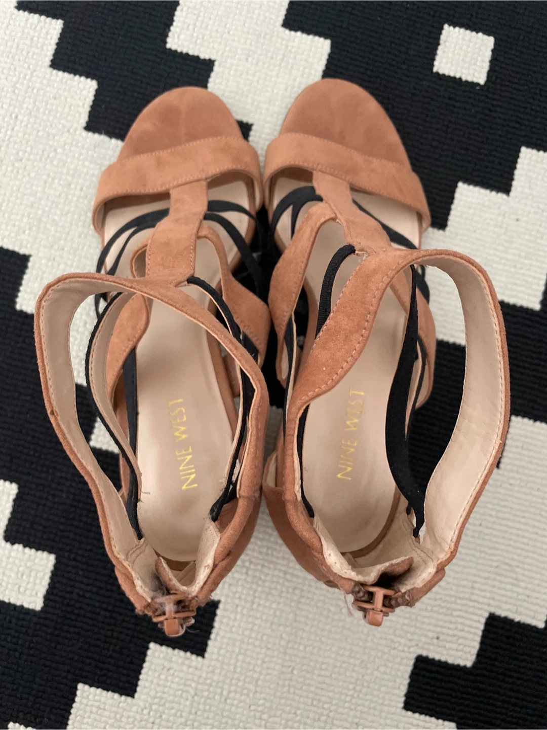 Nine West Suede Brown Strappy Block Heel Sandals - photo 4