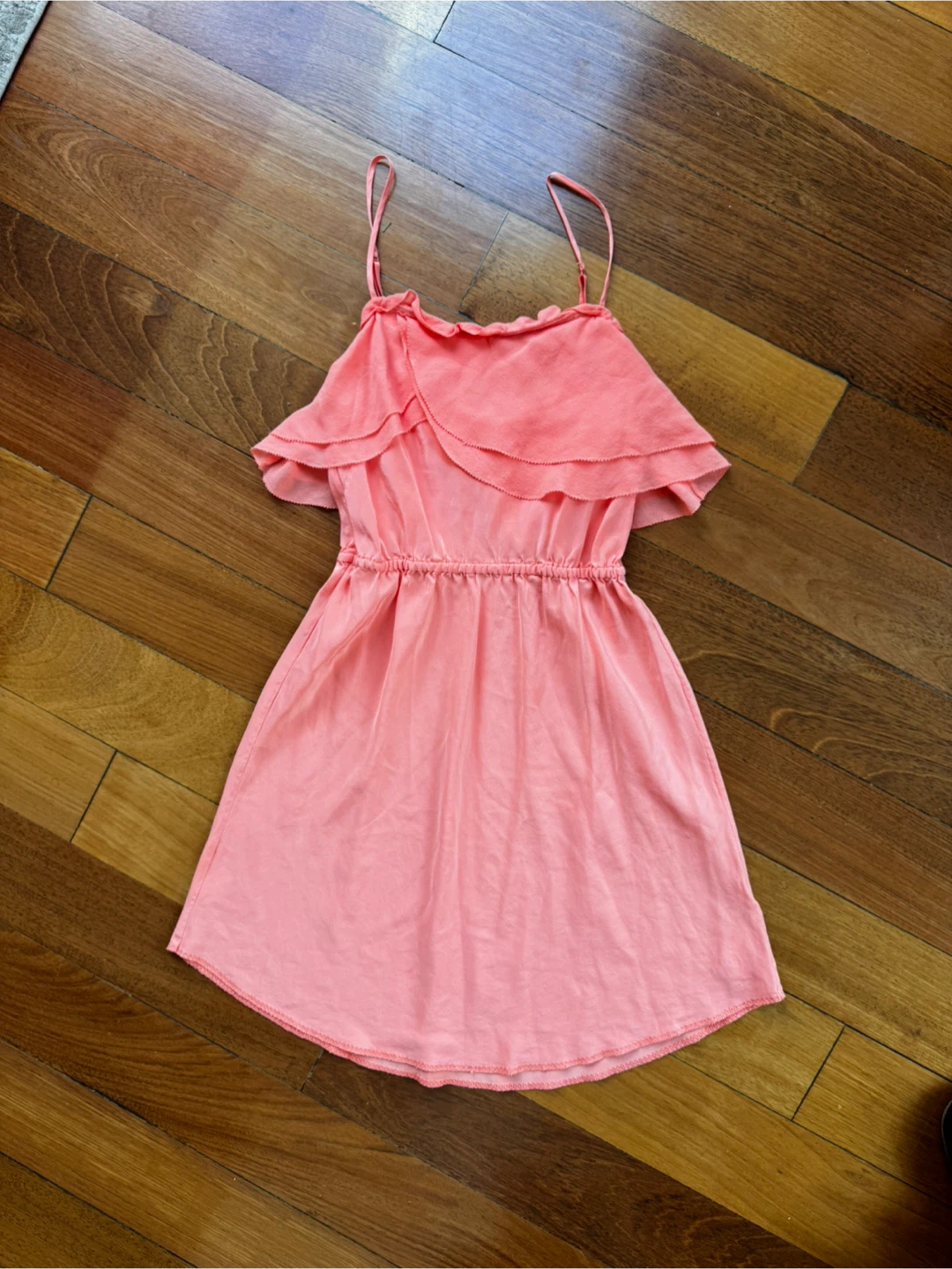 Wilfred 100% Silk Ruffle Dress - Peach - XSmall