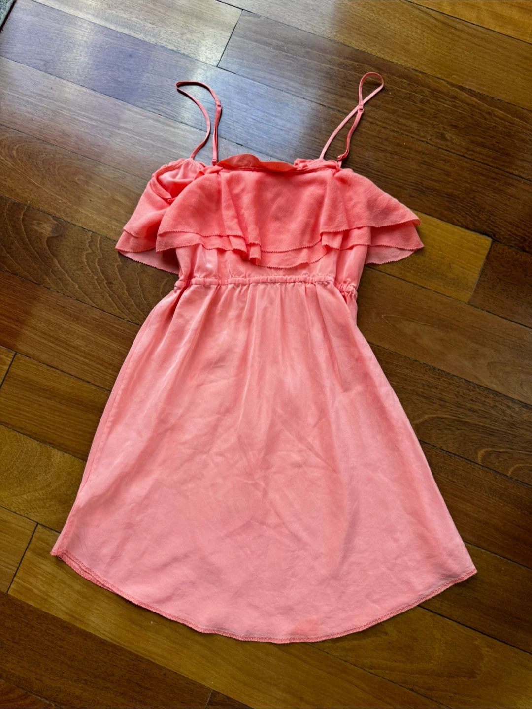 Wilfred 100% Silk Ruffle Dress - Peach - XSmall - photo 4