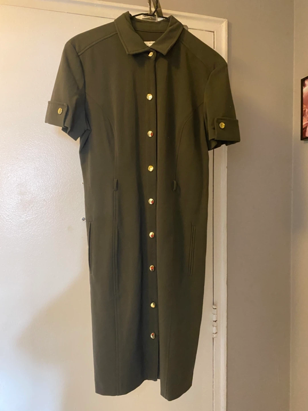 Studio One New York Green Button-Up Dress Size 6