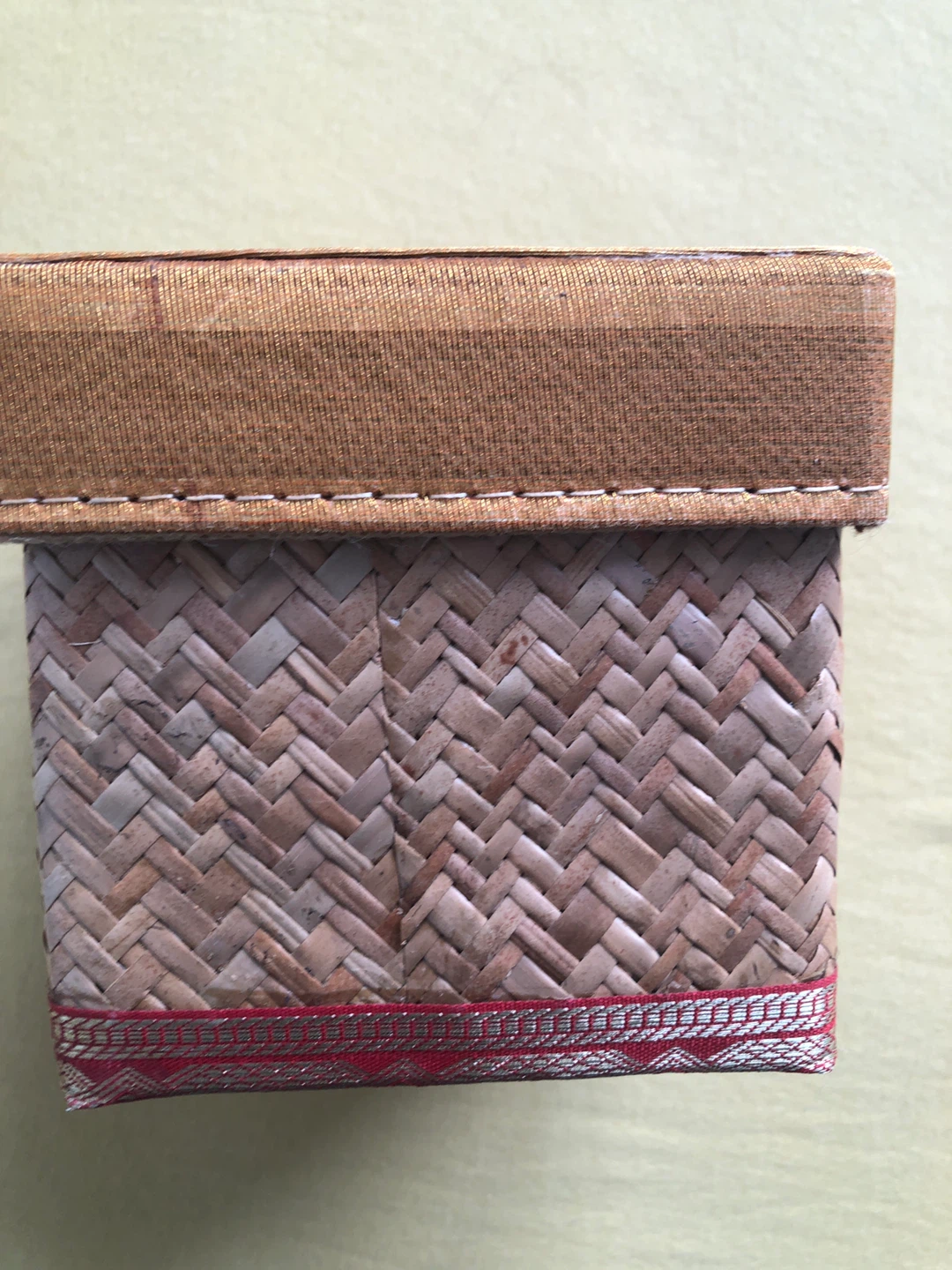 Decorative Woven Storage Box with Embroidered Lid - photo 3