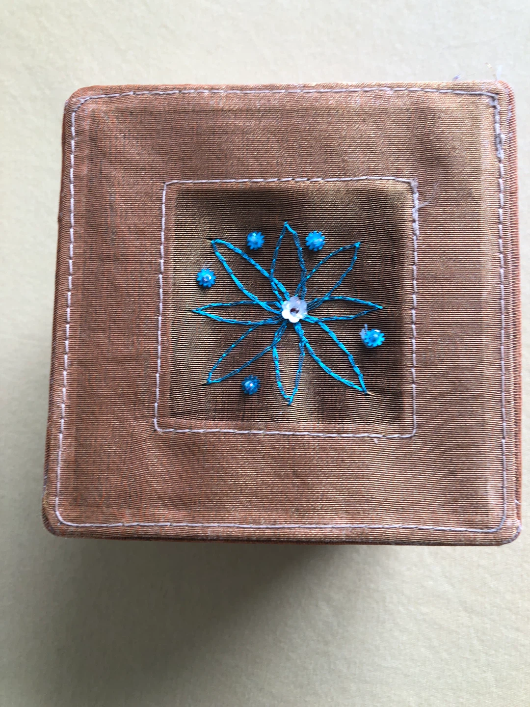 Decorative Woven Storage Box with Embroidered Lid - photo 2