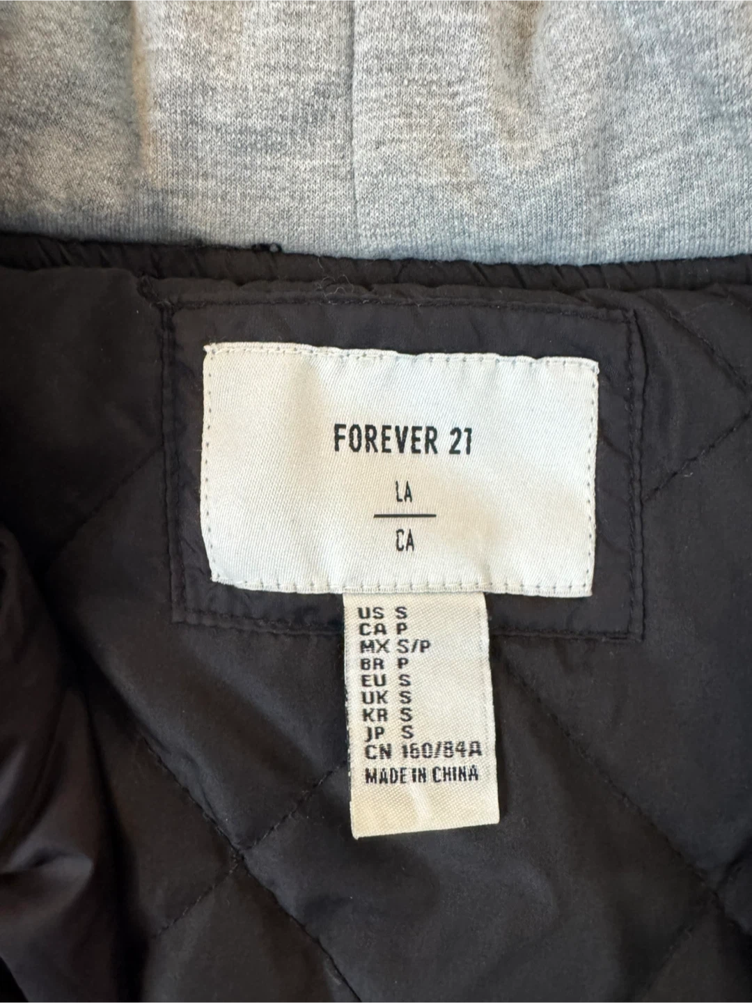 Forever 21 Black California LA Bomber Jacket with Hood Size S - photo 3