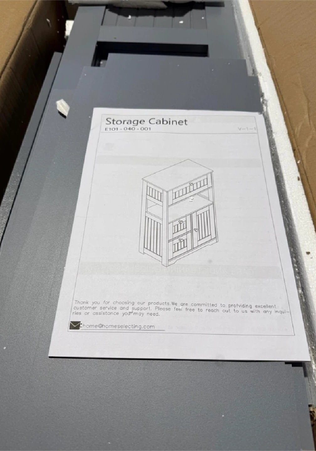 Grey Storage Cabinet with Adjustable Shelves - photo 5