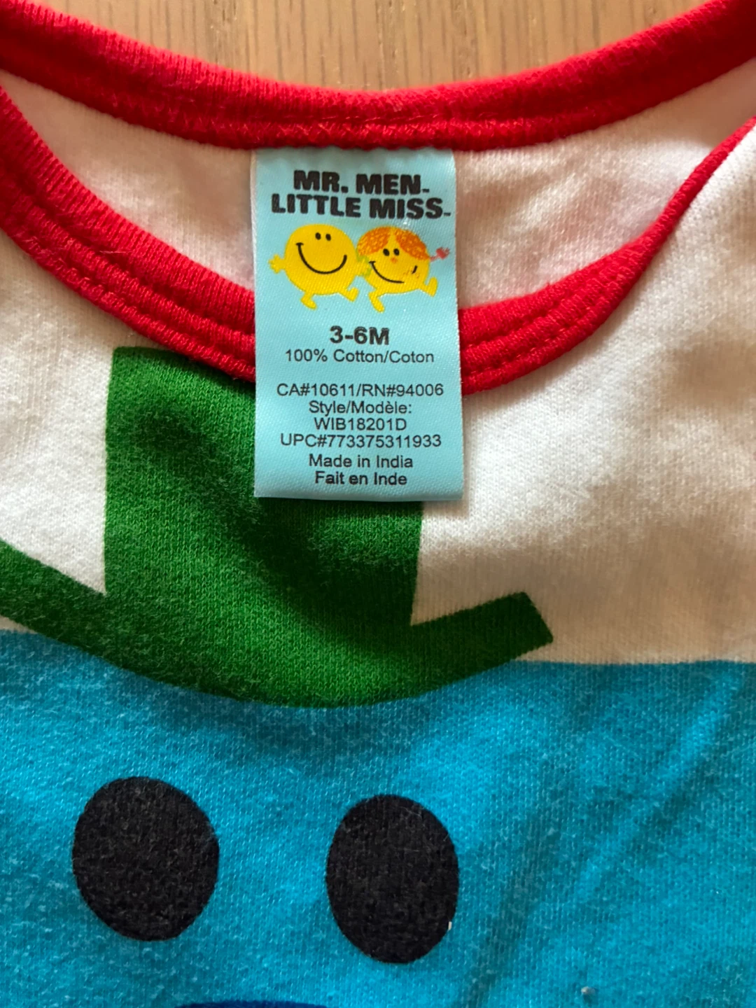 Mr. Men "Mr. Grumpy" Baby Bodysuit 3-6 Months - photo 3