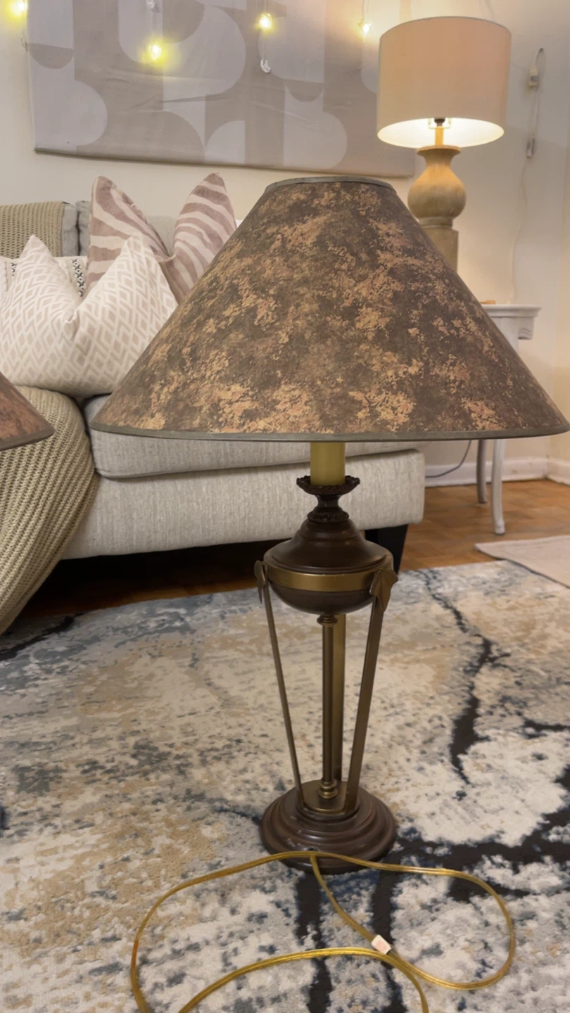 Sets of 2 Vintage Table Lamp with Decorative Shade - photo 2