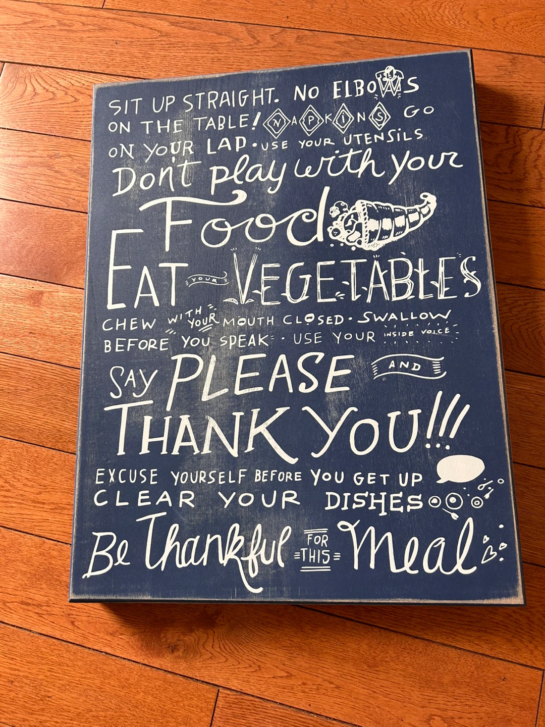 Nautical Style Table Manners Wall Sign