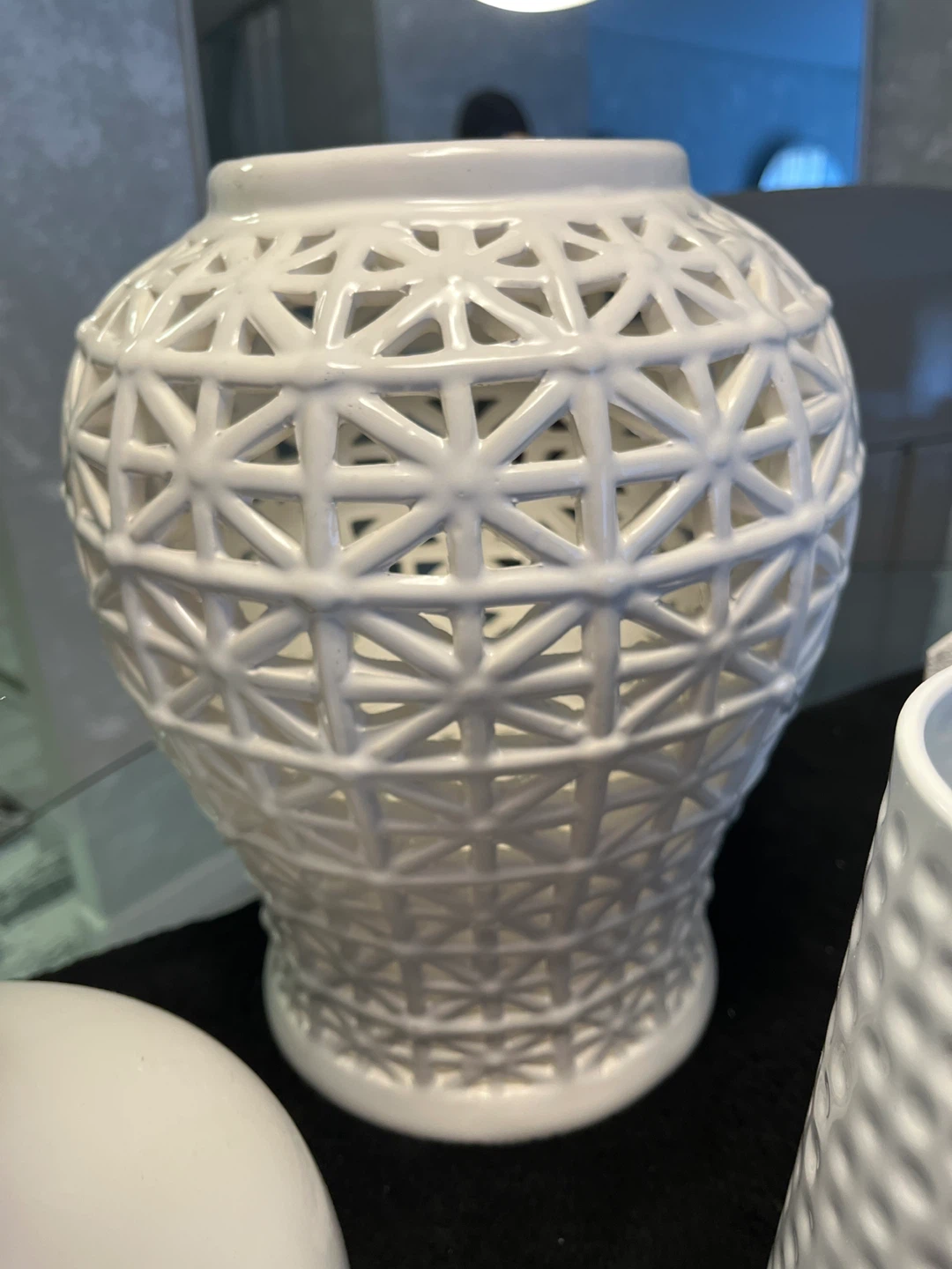 Set of White Ceramic Vases and Holders - photo 5