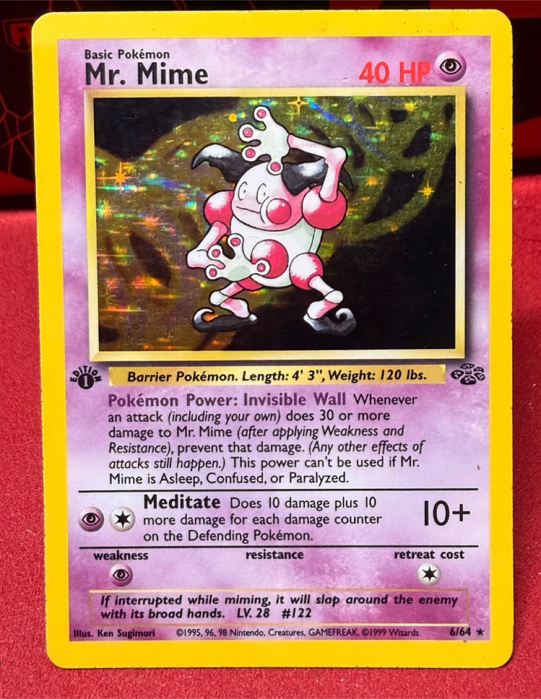 Mr. Mime Pokémon Card 1999 Wizards 1st edition Holo