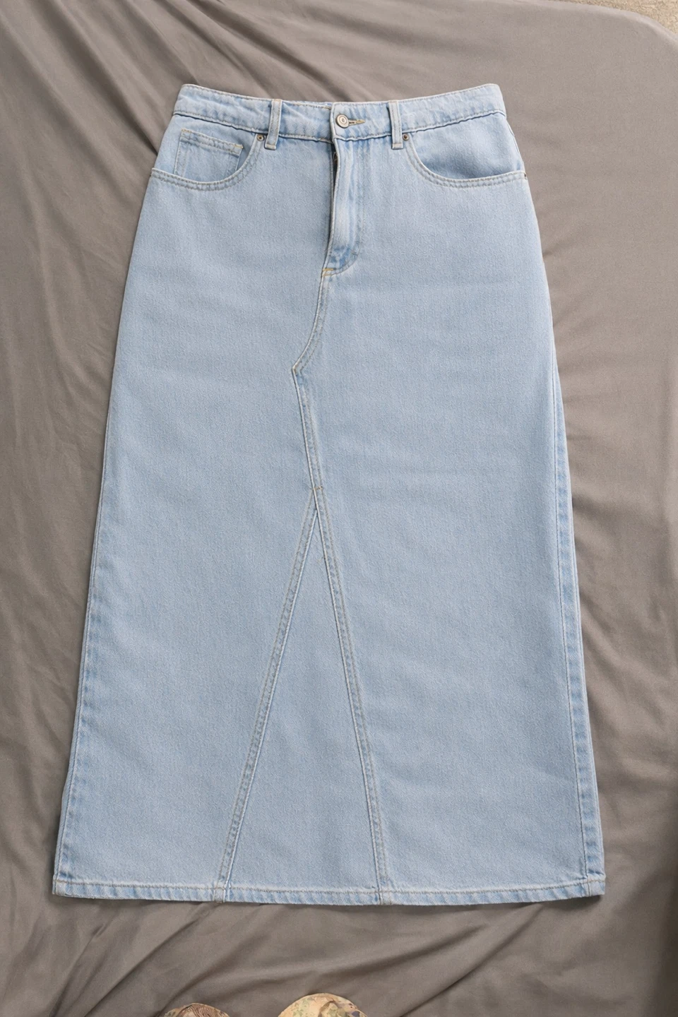 Garage Light Wash Denim Maxi Skirt Size 8