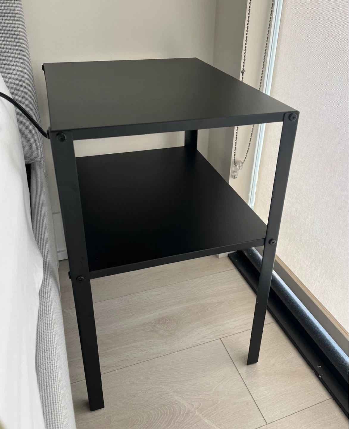 Black Two-Tier Nightstand