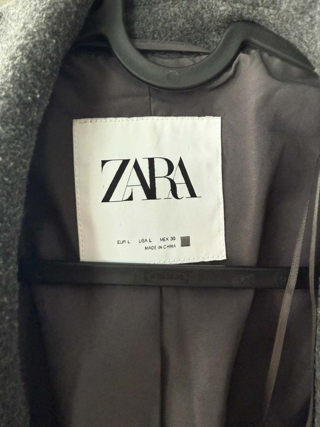 Zara Wool Blend Coat Grey - photo 2
