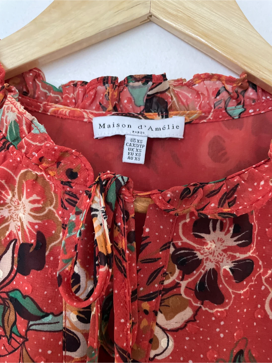 New Maison d'Amélie Floral Blouse - Orange - XS - photo 2