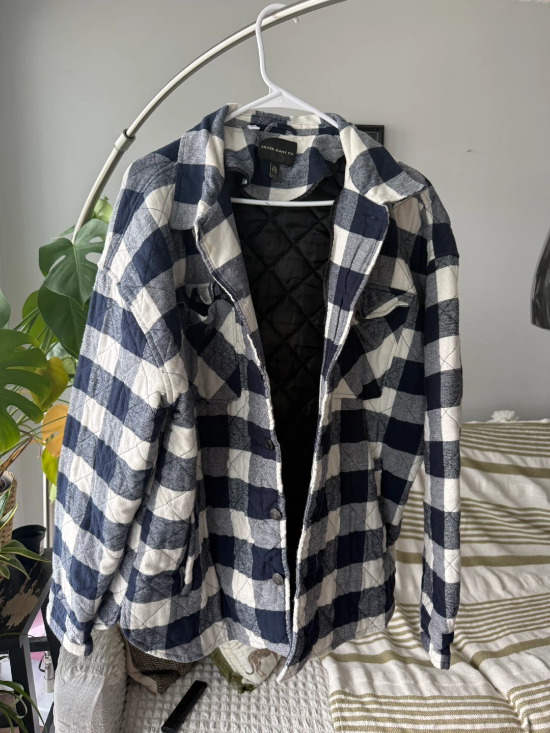 Plaid Quilted Shirt Jacket