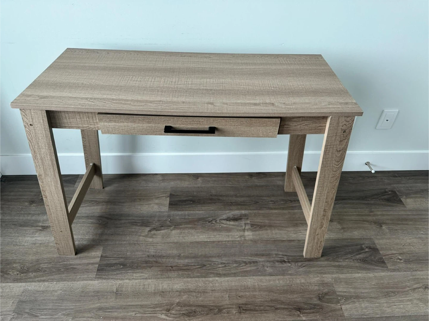 Light Wood Grain Desk with Drawer - photo 3