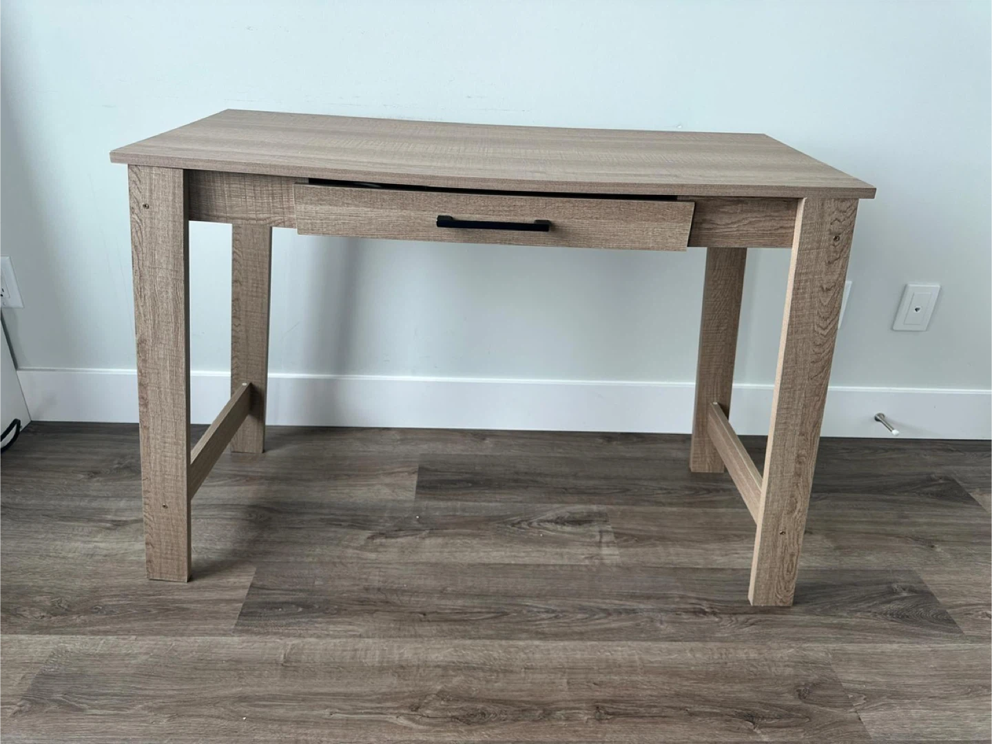 Light Wood Grain Desk with Drawer - photo 2