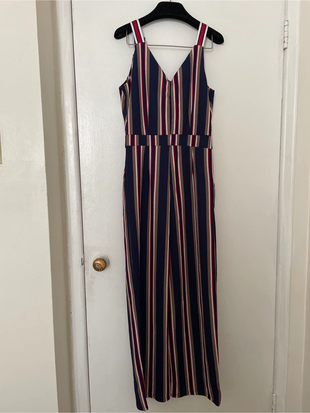 Navy Blue Striped Jumpsuit - photo 4