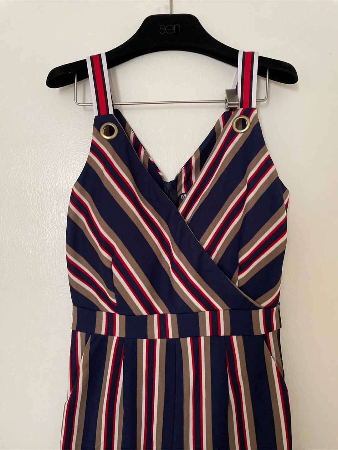 Navy Blue Striped Jumpsuit - photo 3
