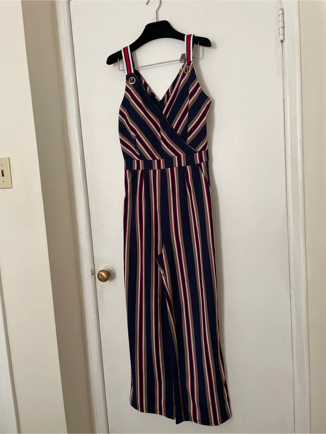 Navy Blue Striped Jumpsuit - photo 2