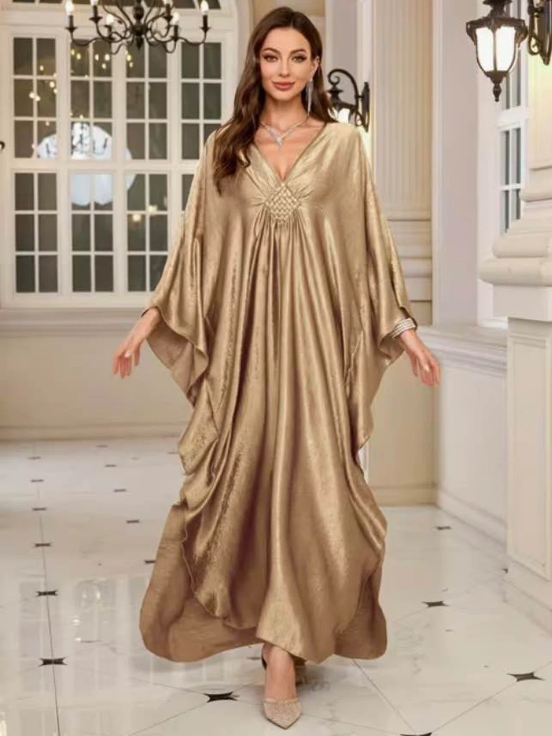 Gold Metallic Kaftan Dress - photo 2