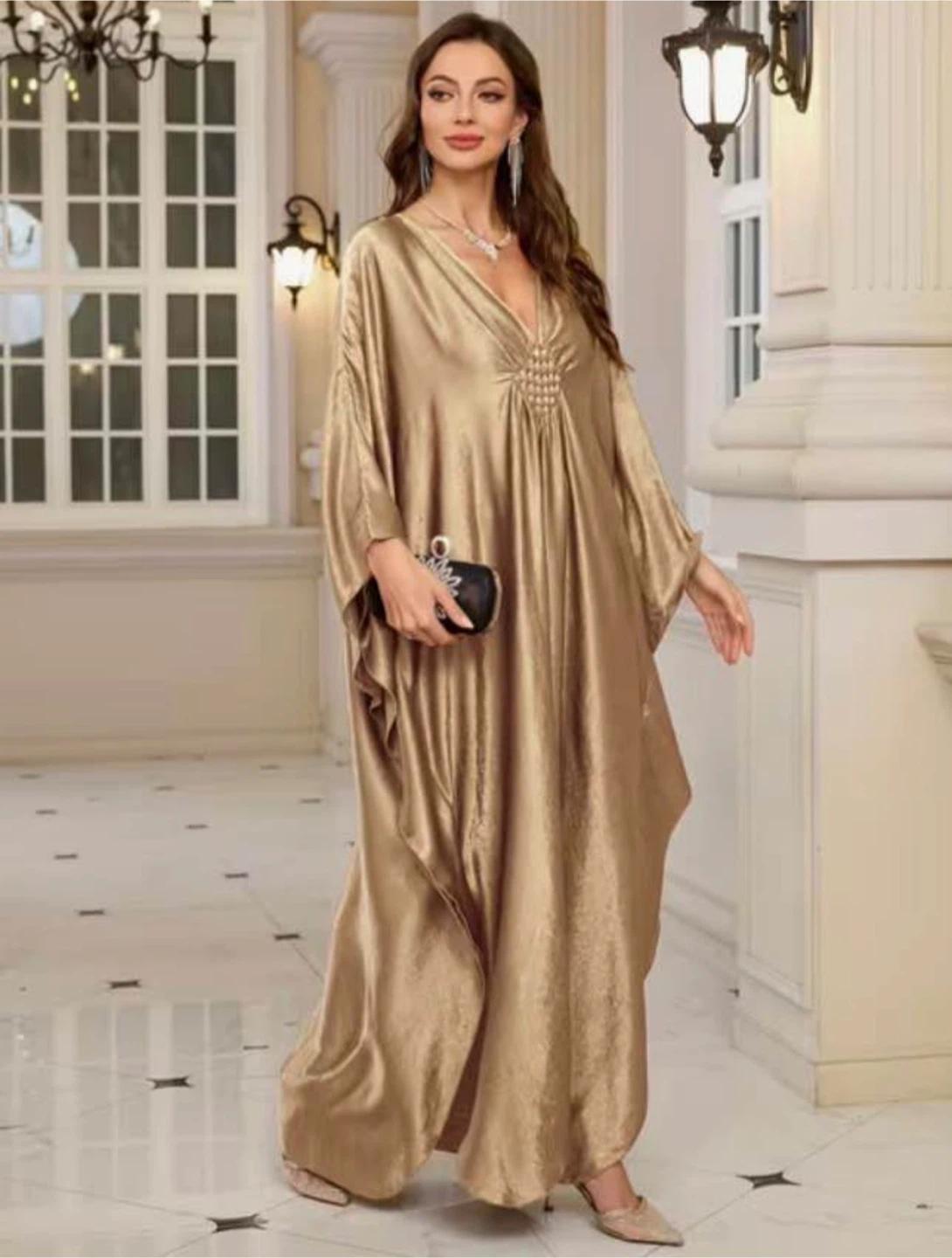 Gold Metallic Kaftan Dress - photo 3
