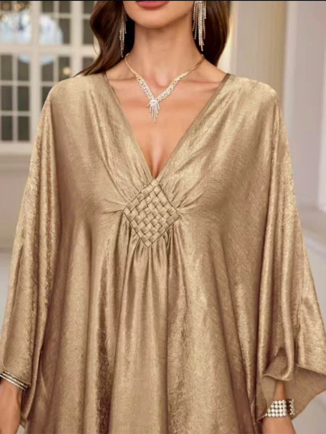 Gold Metallic Kaftan Dress - photo 5