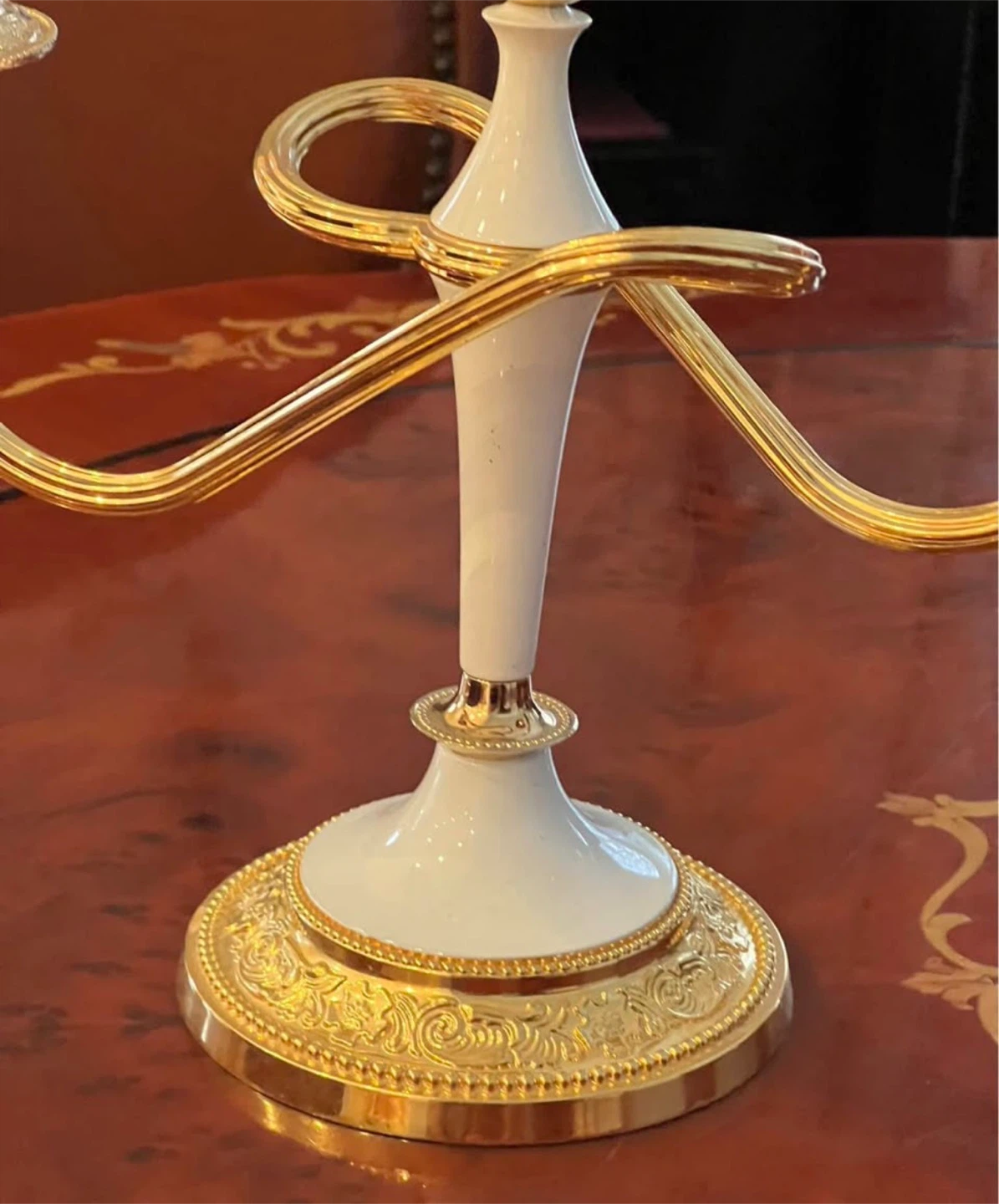 Gold and White 3-Candle Candelabra - photo 2