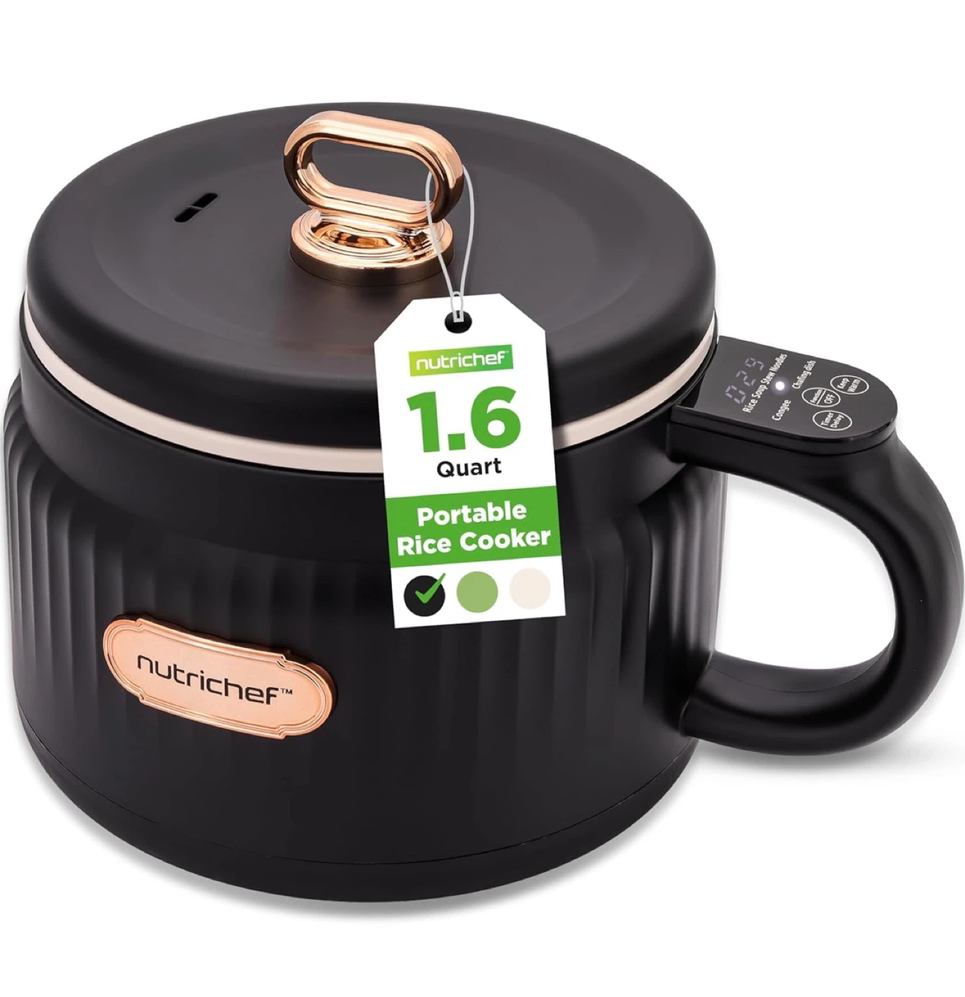 NutriChef 1.6 Quart Portable Rice Cooker