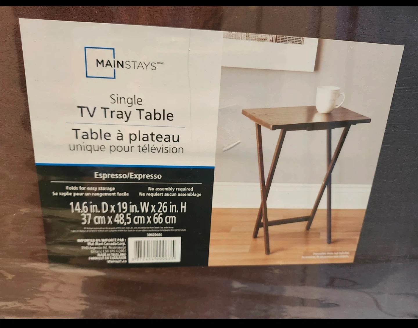 Mainstays Single TV Tray Table - Espresso - photo 3
