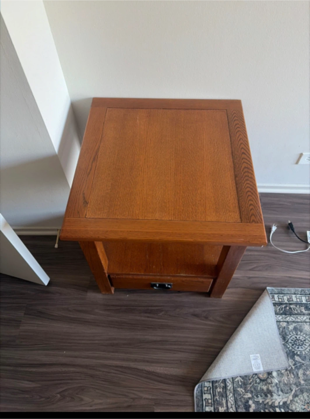 Two Solid Wood nightstand//End Table with Drawer - photo 2