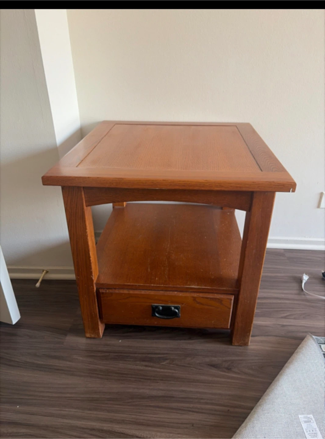 Two Solid Wood nightstand//End Table with Drawer