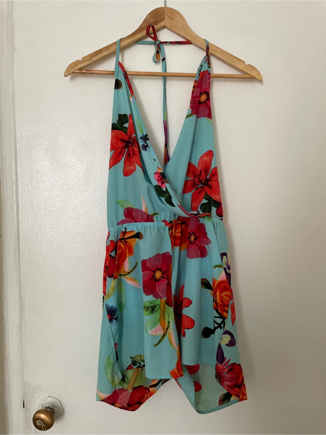 UK2L Floral Print Halter Romper - Size S